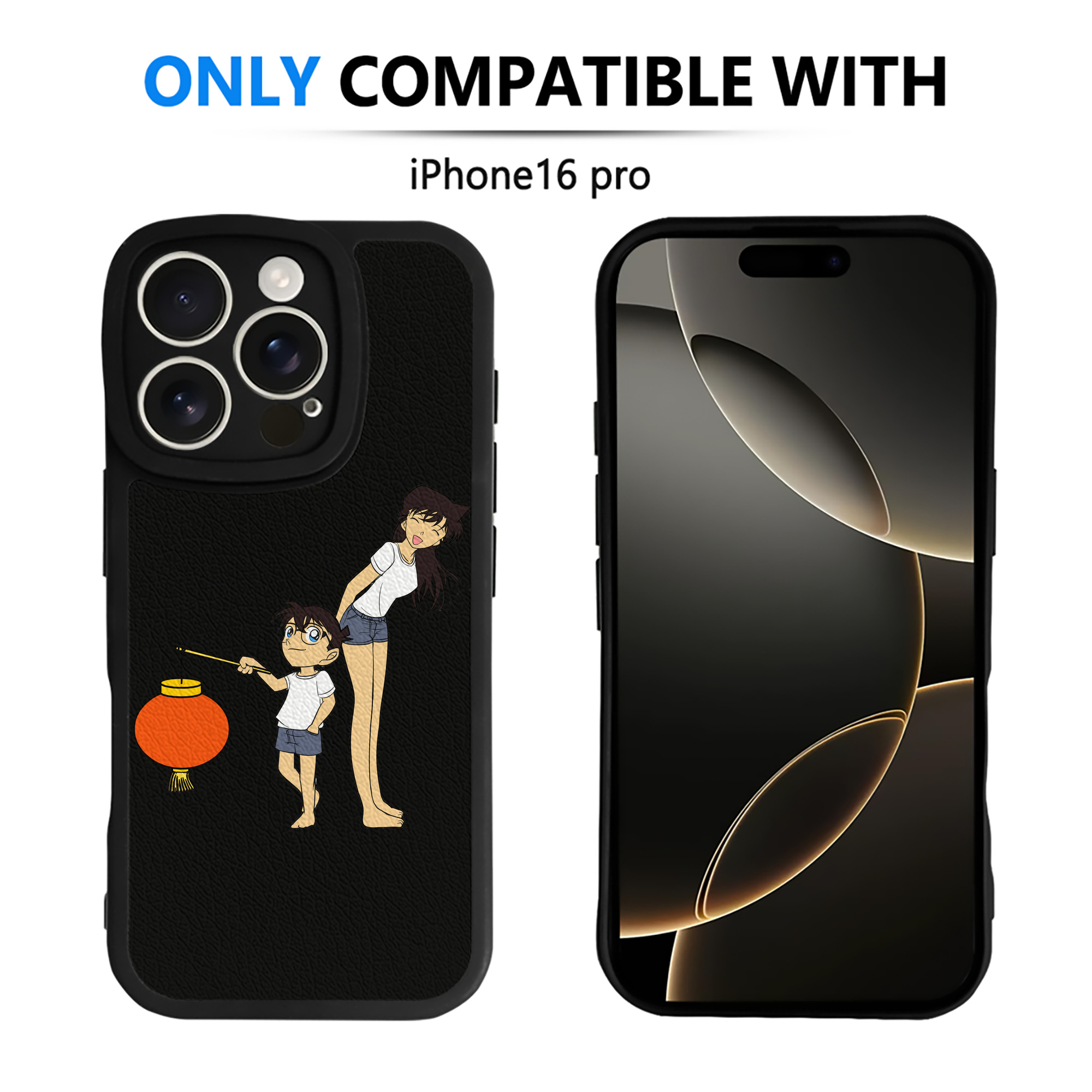 （画像用） 名探偵コナン 毛利 蘭 もうり らん、モーリ ラン Detective Conan Rachel Moore 【iPhone 16シリーズ対応】シリコンスマホケース（レザー調） 材質：シリコン